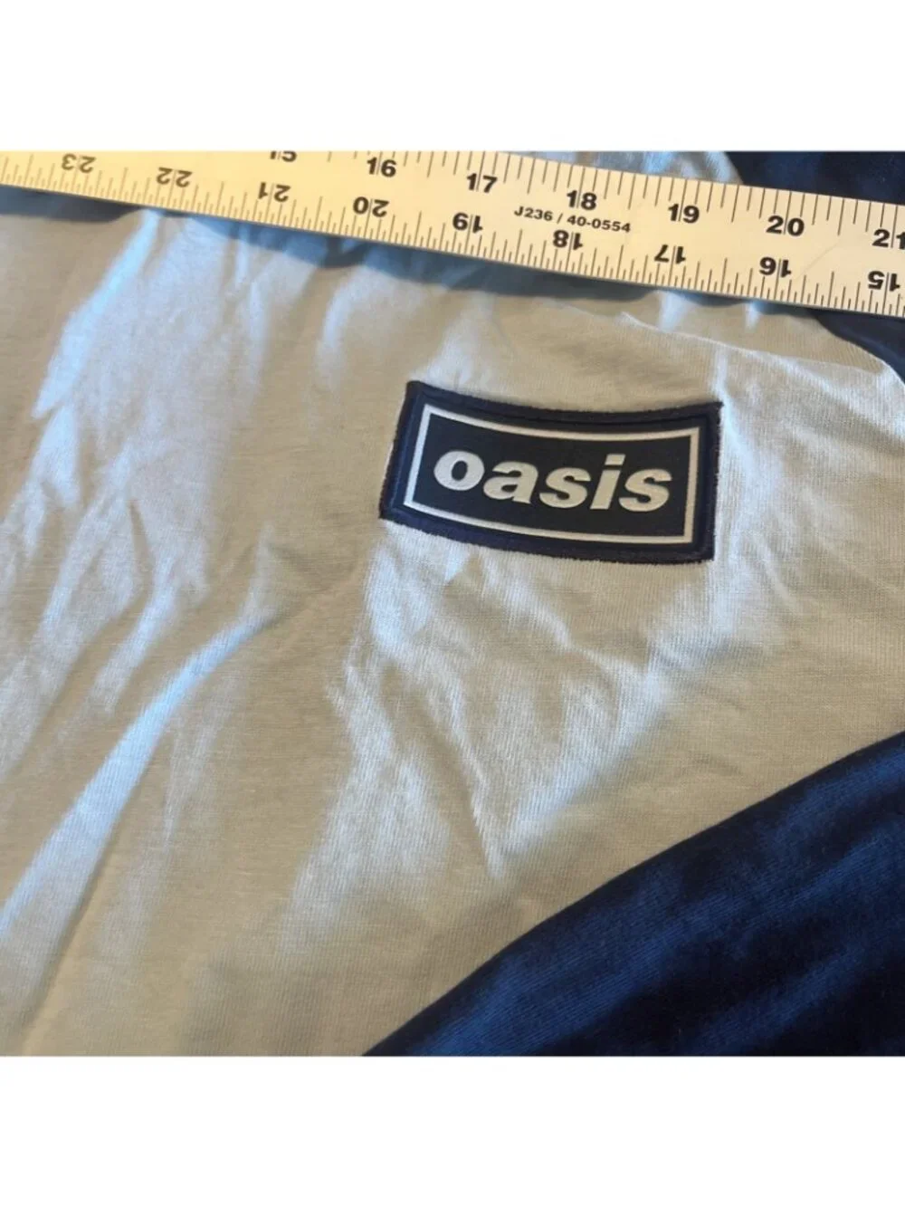 Oasis x Adidas Official Tour Blue 3 Stripe Long Sleeve Concert Tee Dublin XL